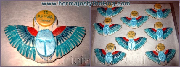 Egyptian winged scarab cookies
